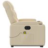 vidaXL elektrisks masāžas krēsls, paceļams, krēmkrāsas audums