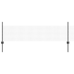 vidaXL Metināts žogs ar stabiem 50 x 0,5 m PVC pārklāts tērauds Pelēka