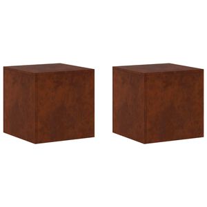 vidaXL Augu statīvs 2 pcs Rūsa 40 x 40 x 40 cm Novecināts tērauds