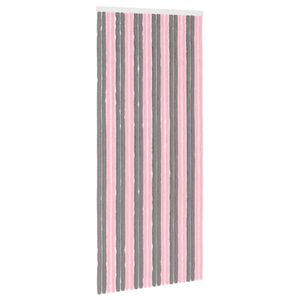 vidaXL Kukaiņu aizkars no &scaron;enila Sudraba pelēks un rozā 100 x 230 cm
