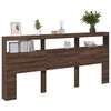 vidaXL galvgaļa skapis ar LED, brūna ozola, 220x17x102 cm