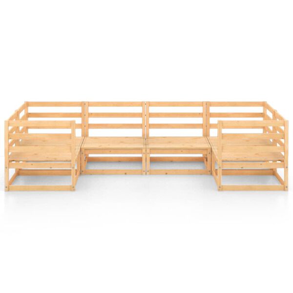 vidaXL 6-daļīgs dārza atpūtas mēbeļu komplekts, priedes masīvkoks