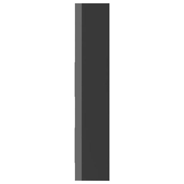 vidaXL grāmatu plaukts, spīdīgi pelēks, 40x35x180cm, inženierijas koks