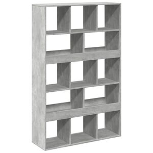 vidaXL grāmatplaukts, pelēks, 100x33x156,5 cm, inženierijas koks