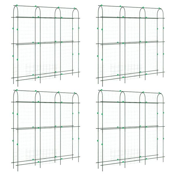 vidaXL dārza režģi vīteņaugiem, 4 gab., U-rāmis, tērauds