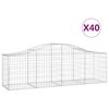vidaXL arkveida gabiona grozi, 40 gb., 200x50x60/80 cm, cinkota dzelzs