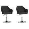vidaXL virtuves krēsli, 2 gab., melna mākslīgā āda