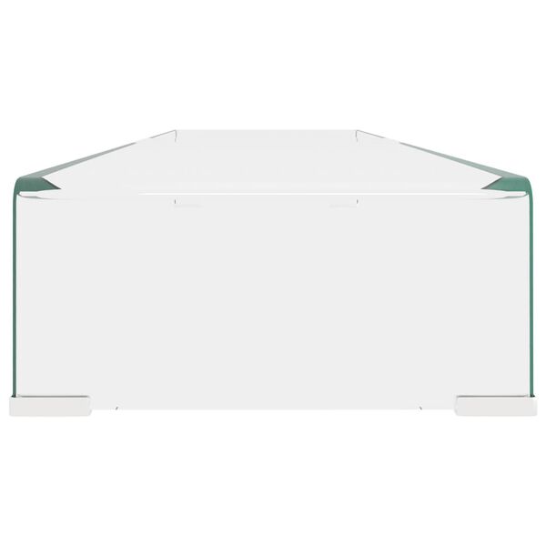 vidaXL TV statīvs, monitora paliktnis, 120x30x13cm, caurspīdīgs stikls