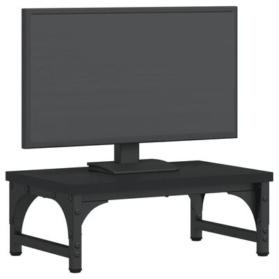 vidaXL monitora paliktnis, melns, 37x23x14 cm, inženierijas koks