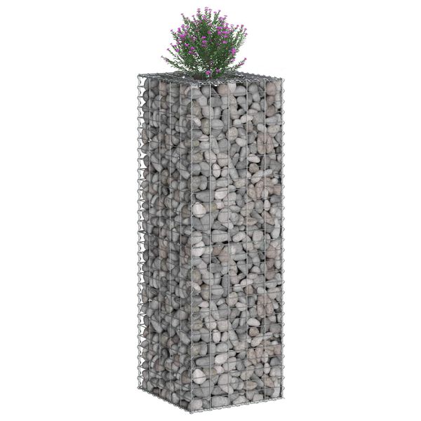 vidaXL Gabions pacelta gulta Sudraba 50 x 50 x 150 cm Cinkots tērauds