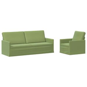 vidaXL Dīvānu komplekts 2 pcs Gai&scaron;i zaļa Samts