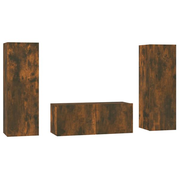 vidaXL 3-daļīgs TV skapī&scaron;u komplekts, ozola krāsa, inženierijas koks