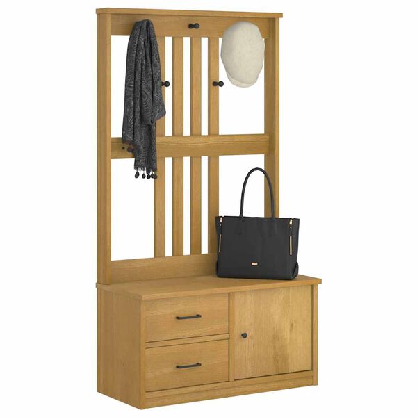 vidaXL halles koks SANDNES 87x40x159,5 cm masīvkoka priede