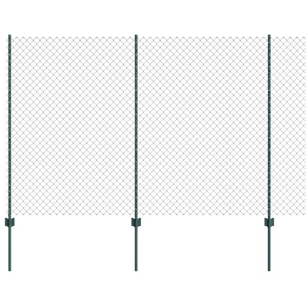 vidaXL Žogs ar stabu Zaļa 1,6 x 10 m Tērauds un PVC