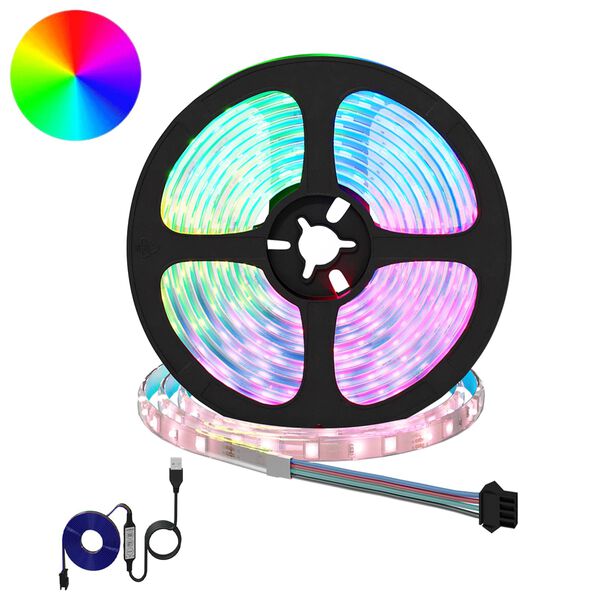 vidaXL LED stripa 2 pcs Melna un caurredzama 5500 mm Vara un plastmasa