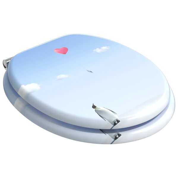 vidaXL Tualetes sēdeklis Zila 44 x 38 cm MDF plāksne