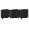 vidaXL Skapītis 3 pcs Melns ozolkoks 60 x 35 x 70 cm