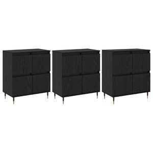 vidaXL Skapītis 3 pcs Melns ozolkoks 60 x 35 x 70 cm