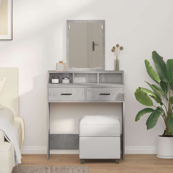 vidaXL Dressing galds Betona pelēks 79 x 41 x 140 cm Inženierijas koks