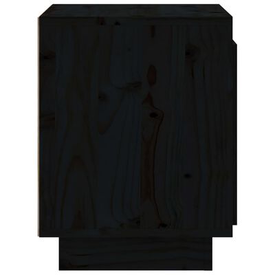 vidaXL naktsskapīši, 2 gab., melni, 40x30x40 cm, priedes masīvkoks