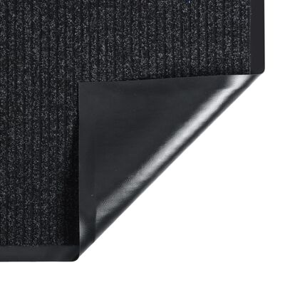 vidaXL durvju paklājs, svītrains, antracītpelēks, 60x80 cm