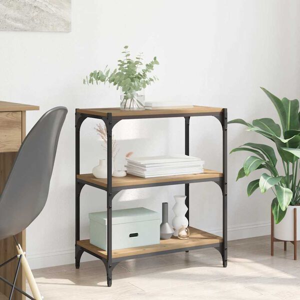 vidaXL Grāmatplaukts amatnieku ozola 60 x 33 x 70,5 cm