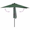 vidaXL Dārza parasols Zaļa 294 x 150 x 223 cm Poliesters un tērauds