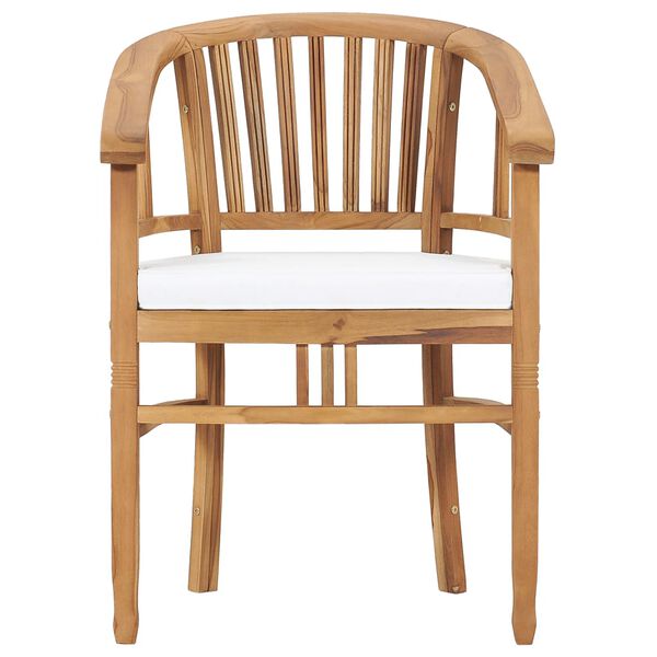 vidaXL 5-daļīgs dārza mēbeļu komplekts ar matračiem, masīvs tīkkoks