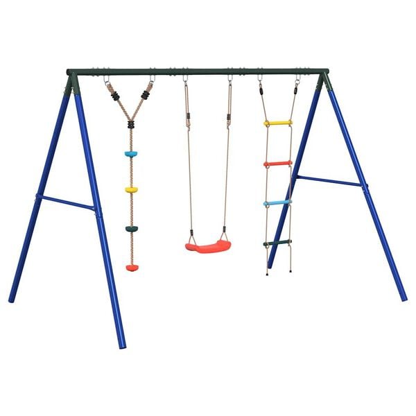 vidaXL āra &scaron;ūpoļu rāmis ar &scaron;ūpolēm, kāpnēm, disku &scaron;ūpolēm