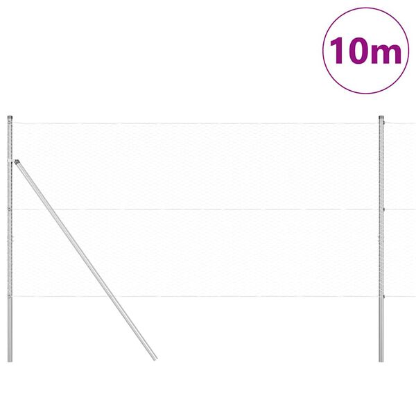 vidaXL Žoga āķis Sudraba 10 x 1 m (25 mm sieta) Tērauds
