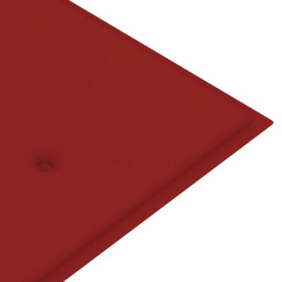 vidaXL sols ar sarkanu matraci, 150 cm, masīvs tīkkoks