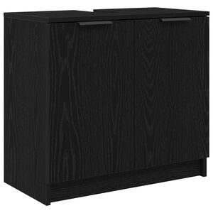 vidaXL Vannas istabas skapītis Melns ozolkoks 64,5 x 33,5 x 59 cm