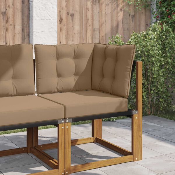 vidaXL Āra dīvāna spilvens 3 pcs Pelēkbrūna Poliesters