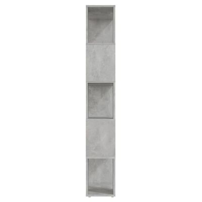 vidaXL grāmatu plaukts, betona pelēks, 60x24x155 cm