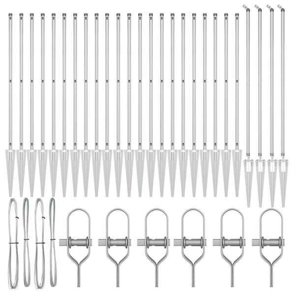 vidaXL Žoga āķis Cits 26 pcs Pelēka 3,2 x 3,2 x 160 cm Tērauds