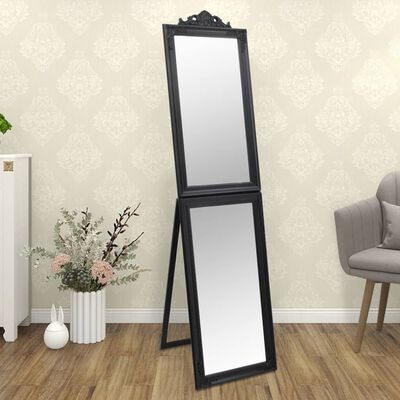 vidaXL grīdas spogulis, 40x160 cm, melns
