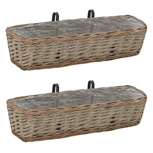 vidaXL balkona puķu kastes, 2 gab., pinums ar PE oderi, 60 cm
