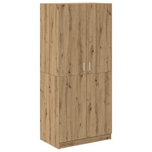 vidaXL skapis, koka krāsa, 90x52x200 cm, inženierijas koks