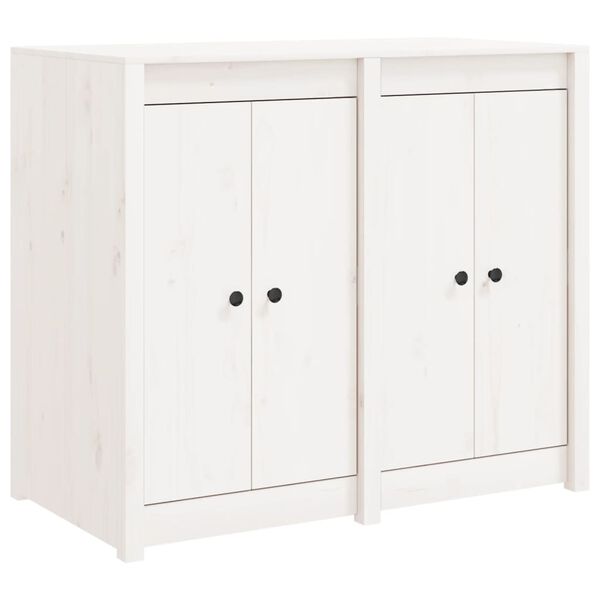 vidaXL āra virtuves skapītis., balts, priedes masīvkoks