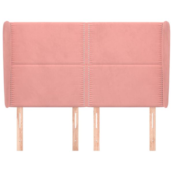 vidaXL galvgalis ar malām, 147x23x118/128 cm, rozā samts