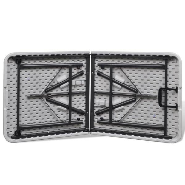 vidaXL saliekams dārza galds, 122 cm, balts, HDPE
