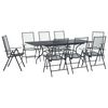 vidaXL Dārza ēdamgalds 9 pcs Antracīta 212 x 90 x 76 cm