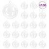 vidaXL Ziemassvētku rotājumu komplekts 100 gab. Caurspīdīgs &Oslash; 8 cm