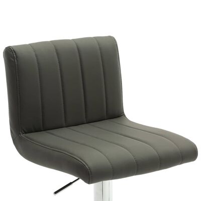vidaXL bāra krēsli, 2 gab., pelēka mākslīgā āda