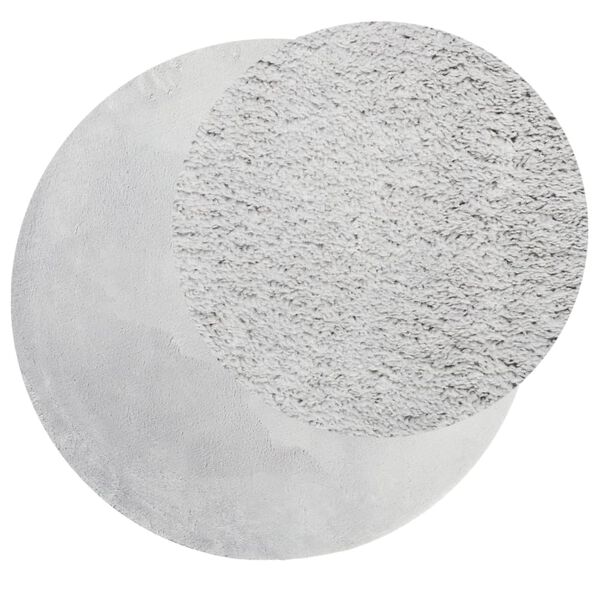 vidaXL paklājs HUARTE, īsa spalva, mīksts, mazgājams, pelēks, &Oslash; 100 cm