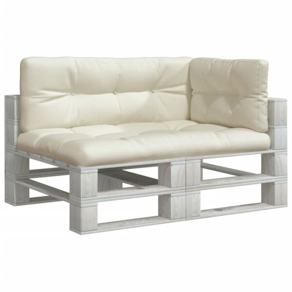 vidaXL pale&scaron;u spilveni, 3 gab., audums, krēmkrāsas