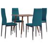 3054113 vidaXL 5 Piece Dining Set Faux Leather Sea Blue(248314+282588)