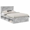 vidaXL Gultas rāmis Betons 120 x 200 cm Ciets priedes koks