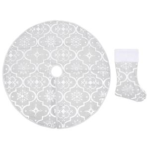 vidaXL Ziemassvētku egles pamatnes paklājs un zeķe, 90 cm, audums