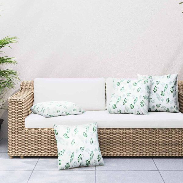 vidaXL Izkaisītie spilveni Lapa 4 pcs Lapu raksts 40 x 40 cm